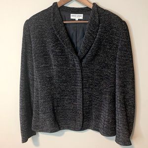 Giorgio Armani Navy Gold Wool Tweed Blazer Jacket